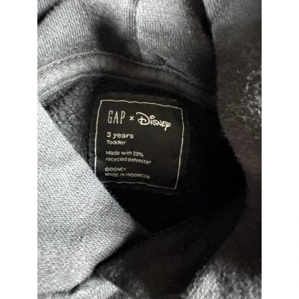 Gap x Disney Mickey Mouse Hoodie Toddler Boys 3T‎ Faded Black Arch Sweatshirt